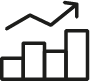 Track Market Performance with Bar Charts Bar chart icon representing market growth