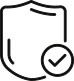 Data Security and Compliance Assurance Symbol Shield with check mark icon representing security
