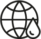 Globe with water drop icon representing global economy