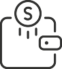 Secure Digital Wallet and Fund Management Icon Digital wallet icon with currency symbol