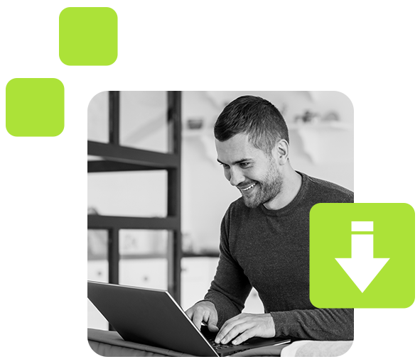 Satisfied Client Leaving an Online Trading Review on Laptop