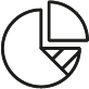 Pie chart icon for data visualization