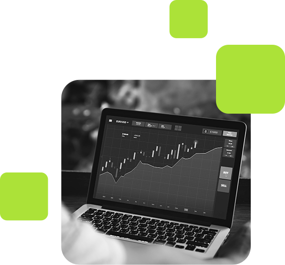 Understanding Trading Terms with Visual Chart Examples Trading Chart Interface Displayed on Laptop Screen for Financial Analysis