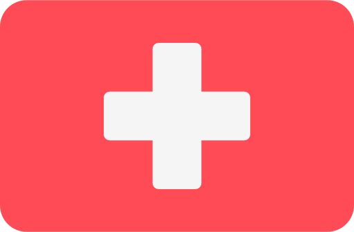 Swiss national flag with white cross on red background
